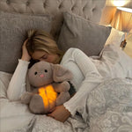 Breathing Stuffed Rabbit: Portable Plush Toy with Light and Sound for Soothing Anxiety and Improving Sleep in Adults and Children (1PC)