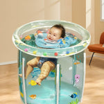 Kiddie Pool 29.5x31.5in Inflatable Baby Pool Cartoon Pattern Baby Swimming with Drainage Transparent Sealed PVC Cooling Toddler for Hot Days, Kiddie Pools