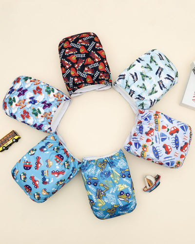 ALVABABY Baby Cloth Diapers 6 Pack with 12 Inserts Cloth Diaper Covers Adjustable Washable Reusable for Baby Girls and Boys 6DM135A