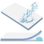 2"x27.5"x52" Mattress Topper, Ultra-Soft Gel-Infused Memory Foam, Odorless & Noiseless Water-Proof Sleep Surface, Detachable and Washable Outer Cover, Pure White & Blue