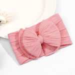 CÉLLOT 6 Pcs Super Stretchy Soft Handmade Headbands with Double Bows Head Wrap Nylon Hair Accessories For Newborn Baby Girls Infant Toddlers Kids(Pink)