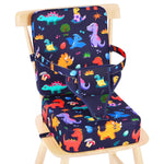 Toddler Booster Seat for Kitchen Chair, Non-Slip Bottom Dining Table Booster Seat with Backrest and Adjustable Straps, Portable Eating Travel Increasing Cushion