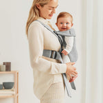 BabyBjörn Baby Carrier Mini, Light Gray, 3D Jersey | Infant Carrier (7-25 lbs), Ergonomic, Easy-to-Use