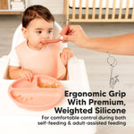 KeaBabies Silicone Baby Spoons, Self Feeding 6-12 months - 6-Pack Baby Weaning Eating Utensils, Toddler First Food Training Spoon, Infant, Kids Feeding Supplies Essential Set, Dishwasher-safe (Slate)