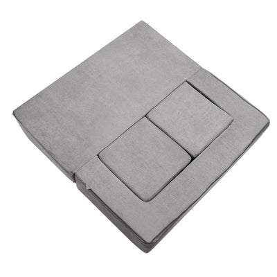 VEVOR Modular Kids Play Couch, Toddler Sofa Bed, Child Sectional Sofa with Removable Cover for Kids Girls & Boys, Grey