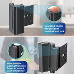 2 Pack Door Reinforcement Lock Withstands 800lbs of Force - Black Extra Proof Door Lock for Kids Safety with 8 Screws Prevents Unauthorized Entry,Add a Door Security Locks for Home Safety & Privacy