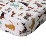 Little Unicorn Premium Crib Sheet | Breathable & Super-Soft Muslin Fabric (Woof)