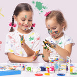 ABEIER Washable Finger Paint for Toddlers, Safe Non-Toxic, 12 x 2oz Vibrant Colors, Baby Safe Paint for Hand and Feet, Mess Free Art Supplies for Kids, Preschool Learning Gifts, Ages 1-3 4 5 6+