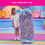 Happy Nappers: Care Bears Sleep Sack Large - Dream Bright Bear - 66 x 30, 2-in-1: Plush Character Opens Into Sleeping Bag, Soft Play Animal, Kids 7+