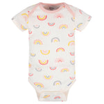 Gerber Baby Girl's 8-Pack Short Sleeve Onesies Bodysuits, Golden Floral, 3-6 Months