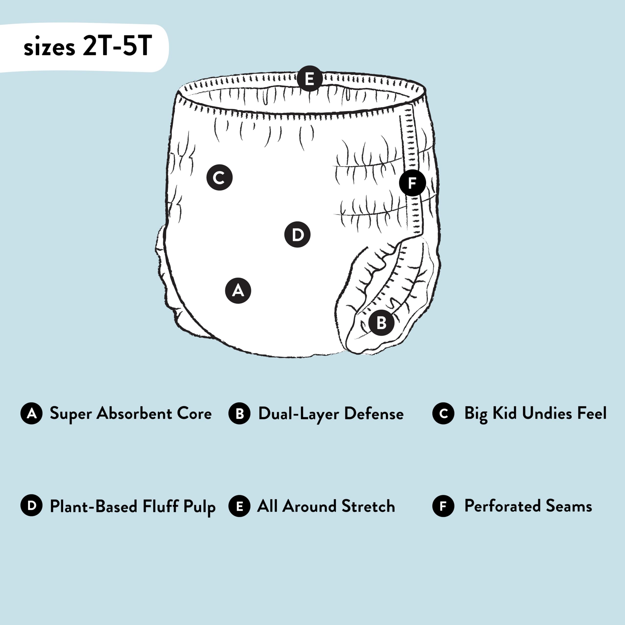 The Honest Company Clean Conscious Training Pants for Sensitive Skin, Hypoallergenic, Fragrance-Free, Magical Moments Butterfly Kisses, Size 4T/5T (38 lbs), 48 Count