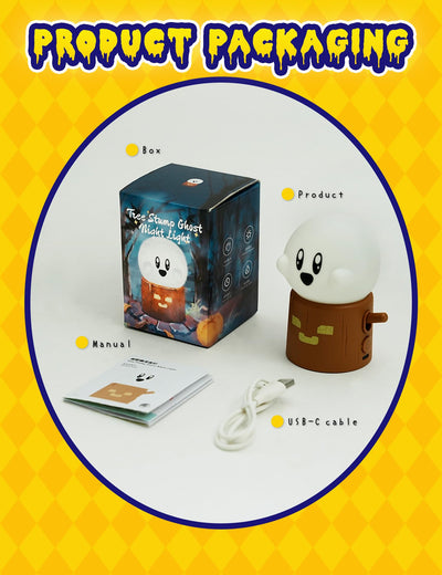 WANIDEA Cute Ghost Night Light, Warm Light Rechargeable Stepless Dimming Night Lights for Bedroom, Cute Little Buddy Ghost Anime Gifts, Funny Kids Room Decor for Teen Girls