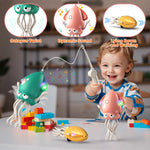 Magic Dancing Octopus Toy - Smart Obstacle-Dodging Robot with LED Light Show & Music, USB Rechargeable Tummy Time Squid Toy for Baby | Electric Crawling Octopus | Interactive Gift for Kids 3+ (Green)