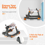BABY JOY 2 in 1 Baby Walker, Foldable Activity Walker with Adjustable Height & Speed, Music, Lights, Mirrors, Padded Seat Cushion, Activity Baby Push Walker for Toddler Boys Girls, Ages 6-18 Months