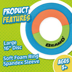 Toysmith Mini Beamo 16" Flying Hoop - Soft Catch Flying Disk - Color may vary