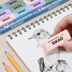 SIKAO Morandi Erasers, 6 Pack Pencil Erasers for Kids – Aesthetic Pastel Beveled Rubber Erasers, Latex-Free & Smudge-Free for School Supplies, Classroom & Daily Writing