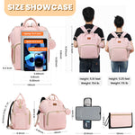 ROSEGIN Pink Diaper Bag Backpack for Baby Girls - Perfect Baby Shower Gifts, with Changing Pad, Pacifier Case, Insulated Pockets, Stroller Straps, 35L Large Capacity - Cute, Stylish
