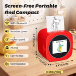 AI Voice Sticker Printer Box for Kids,Inkless Wireless Screen-Free Imagination Printer with Safe Paper Rolls,Portable Thermal Mini Sticker Maker Machine for DIY/Gift/Journal,For Home/School/ Office