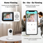 Upgrade Video Baby Monitor with 2 Cameras and Audio 2.8" Screen, Night Vision, APP, 2 Way Talk, 1200ft Long Range, Feeding Clock, Temperature Detection, Portable Wireless Baby Cam Home Use