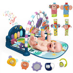 dearlomum Baby Play Mat Baby Gym,Funny Play Piano Tummy Time Baby Activity Mat with 5 Infant Sensory Baby Toys, Music and Lights Boy & Girl Gifts for Newborn Baby 0 to 3 6 9 12 Months (Pink)