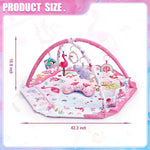morabloomy 7-in-1 Large Activity Mat for Babies 0-6 Months Tummy Time Mat Play Mat, 5 Tummy TimeToys, 18 Ocean Toys, and 1 Tummy Time Pillow, Baby Activity Mat Easy to Install & Clean, Baby Gift