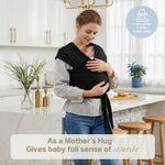 Shiaon Baby Wrap Carrier, Baby Carrier Wrap Newborn(7-35lbs), Cotton Baby Sling Carriers Wearing Wrap Hands Free, Cozy Newborn Wrap One Size Fits All, Black