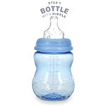 Nuby 3 in 1 Baby Bottle to Training Sippy Cup - 8 Oz Toddler Cups Spill Proof with Soft Spout, Nipple & Removeable Grip Handles - BPA Free & Dishwasher Safe (Blue)