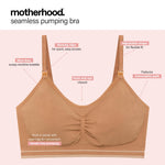 Motherhood Maternity Womens Hands Free Pumping Seamless Clip Down Nursing Bra for Breastfeeding, Caramel, X-Large