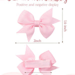 doboi 40PCS 2'' Baby Hair Bows Clips Fully Lined Grosgrain Boutique Solid Ribbon Mini Bows for Girls Teens Infants Kids Toddlers Newborn