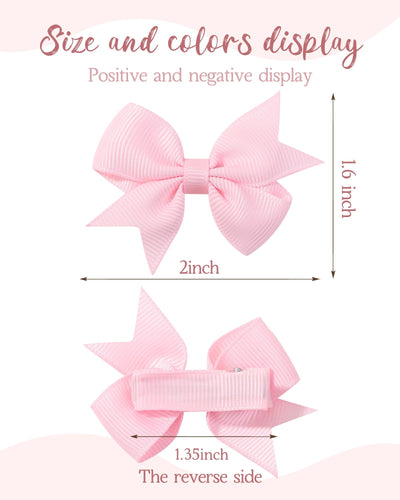 doboi 40PCS 2'' Baby Hair Bows Clips Fully Lined Grosgrain Boutique Solid Ribbon Mini Bows for Girls Teens Infants Kids Toddlers Newborn