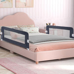 BABY JOY Double Sided Bed Rail Guard, 2 Pack, Extra Long, Swing Down for Convertible Crib, Folding Baby Safety Bedrail for Kids Twin Full Size Queen King Mattress, Rails for Toddlers (Dark Gray, 47")