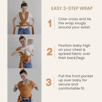 Baby Wrap Carrier - Premium Cotton Baby Carrier Wrap for Newborn to Toddler- Infant Carrier- Baby Holder One Size Fits All with Front Pocket by Max&so