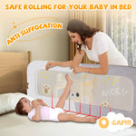 Abdtech Bed Guard Rail for Toddlers - 47 inches Lift Foldable Toddler Bed Rails for Kids - Safety Baby Bed Rail Guard with Reinforced - Great Fit for Kids Twin Double, Full Size, Queen, King Size