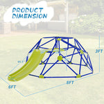 Climbing Dome with Slide, 8FT Kids Outdoor Geometric Dome Climber, Climb Structure Suitable for Indoor & Outdoor Backyard Playground, Outdoor Climbing Frame Toys for Kids Age 3-8
