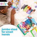 Ooly Jumbo Triangle Crayons for Toddlers Set of 12, Non-Toxic Triangle Shaped Easy to Hold Crayons for Toddler, No Rolling Crayon, Gifts for Kids