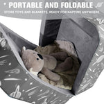 JOYWOO Toddler Floor Bed, Toddler Travel Bed for 3-6, Foldable Portable Toddler Bed for Home/Playing/Nap/Hotel, Kids Floor Bed with Washable Cloth Cover, Toddler Cots for Kids Sleeping, Charcoal