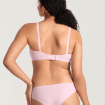 MOMANDA Lace Cotton Nursing Bras for Breastfeeding V Neck Wireless Nursing Sleep Bralettes Ultra Soft Strawberry Pink Medium