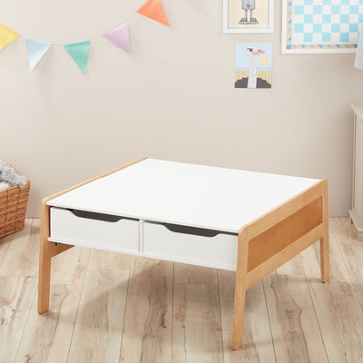 Melissa & Doug Kids Furniture Wooden Art & Activity Table with Bins Wooden Kids Activity Table, with Storage