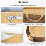 TOUCHLIFE Baby Lounger - Baby Nest Cover for Newborn 0-24 Months, Portable Infant Lounger for Baby Girls & Boys, 100% Cotton Breathable Co Sleeper for Home and Travel, Babies Essentials Gifts, Brown
