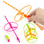 Sepco 50 Pcs Plastic Flying Helicopter Toy Set Flying Twist Disc with Launchers Spinning Bamboo Dragonfly Plastic Propeller for Kids Party Favors Gifts