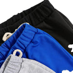 Nivne Tco Toddler Boys Sweatpants 3pcs Dinosaur Graphic Print Pants Set Bow Rope Decor Elastic Waistband Jogger Pants (US, Age, 3 Years, Black+Grey+Bright Blue)