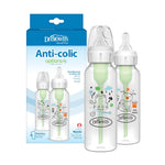 Dr. Brown's Natural Flow Anti-Colic Options+ Narrow Baby Bottle, Squirrel & Goat, 8 oz/250 mL, with Level 1 Slow Flow Nipple, BPA Free, 0m+, 2-Pack