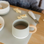 Yeah Baby Goods Silicone Mug (Sage/Brown Speckle) - BPA-Free, Non-Breakable Baby Mug - 10 oz Toddler Open Cup with Handle - Durable, Microwave & Dishwasher Safe Cups for Babies