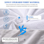 Full Size Mattress Protector Waterproof Mattress Topper Pad Cover Super Noiseless Soft & Breathable Mattress Protector Terry for Pets Kids Adults 54" x 75" Fitted Bed Sheets