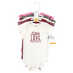 Hudson Baby Unisex Baby Cotton Bodysuits, Little Love Flowers 5-Pack, 9-12 Months