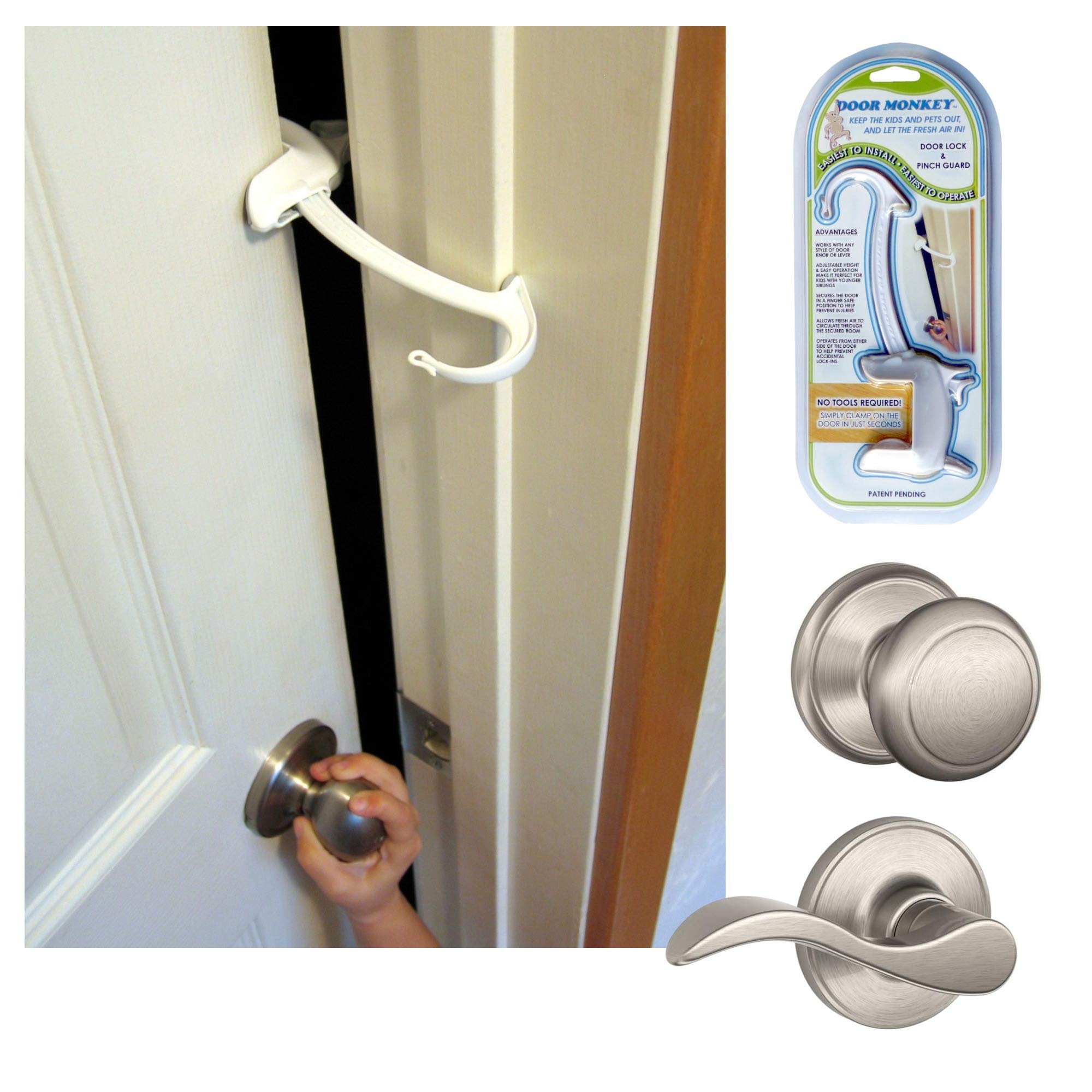 DOOR MONKEY Child Proof Door Lock & Pinch - Door Locks - Door Monkey ...