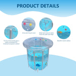 Kiddie Pool 29.5x31.5in Inflatable Baby Pool Cartoon Pattern Baby Swimming with Drainage Transparent Sealed PVC Cooling Toddler for Hot Days, Swimming Pools