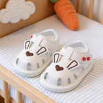 Kutterild Baby Boys Girls Summer Sandals Cute Bear Pattern Squeaky Shoes Non-Slip Newborn First Walking Shoes (Ivory, 6-9 Months)