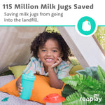 Re-Play Spill-Proof Sippy Cups for Toddlers - Kids Reusable 10 Oz Set of 4, Dishwasher & Microwave Safe, Made in USA, True Blue