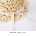 pureborn Baby Girls Straw Sun Hat - Wide Brim Sun Protection Beach Sun Hat with Chin Strap for Infant Girls 12-24 Months Khaki